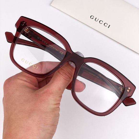 Gucci GG0958O 006 Eyeglasses Burgundy Square Unisex - Picture 1 of 10